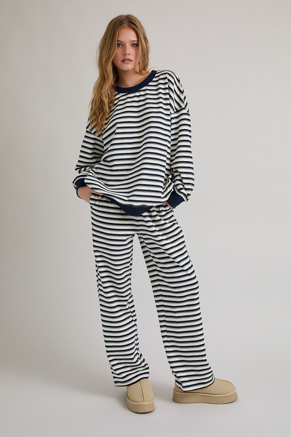 The Abbie Lounge Set, Color: Navy, Size: XS