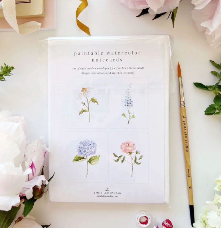 Paintable notecards with blank design for watercolor or acrylic painting, ideal for custom artwork, greeting cards, and craft