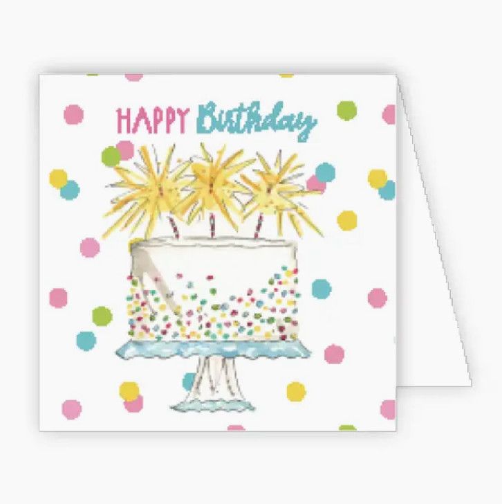 Birthday Cake White Enclosure Card