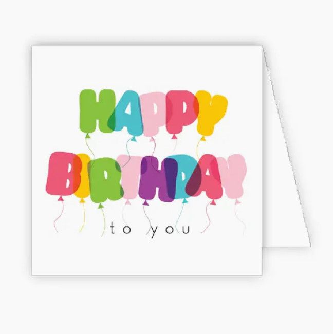 Happy Birthday To You Balloons Enclosure Cards