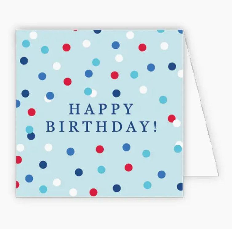 Happy Birthday Polka Dot Blue Enclosure Card