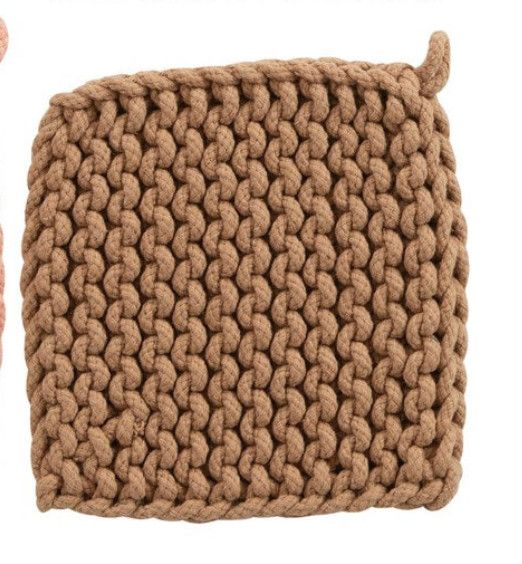 Square Crochet Pot Holder/Trivet |  Latte