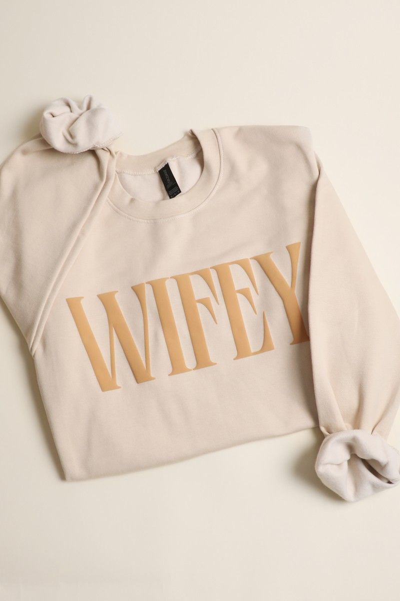 Wifey Crewneck Sweatshirt, Size: S