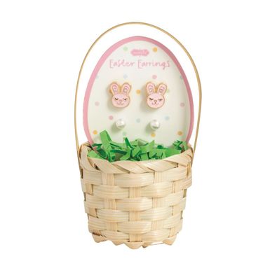 Bunny Face Stud Earrings in Basket