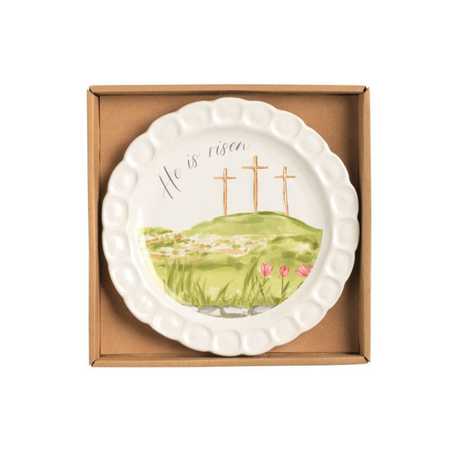 He is Risen Cross Plate
