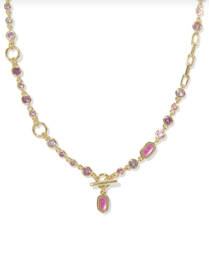 The Mini Elisa Abbie Strand Necklace in Gold Pink Mix