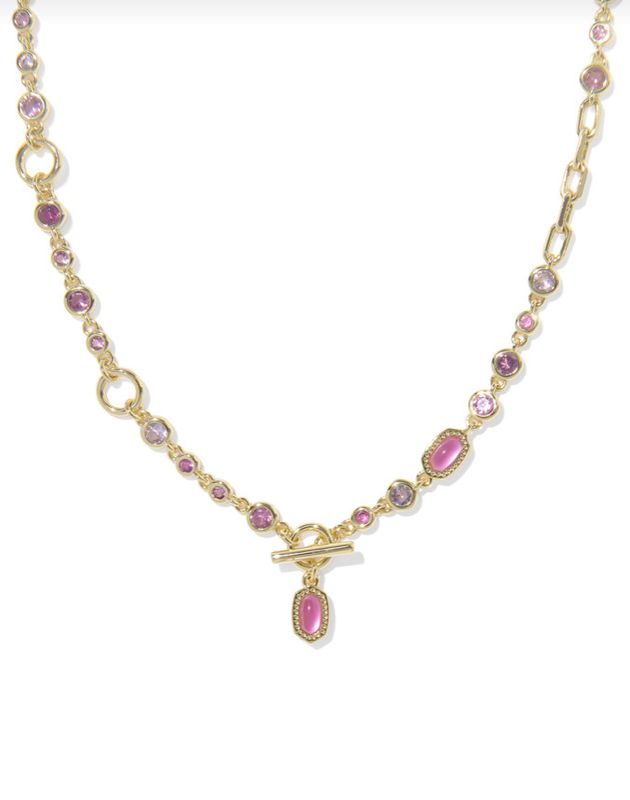 The Mini Elisa Abbie Strand Necklace in Gold Pink Mix