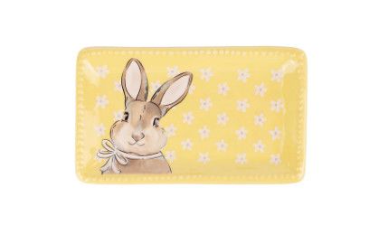 Sweet Bunny Flowers Trinket Tray