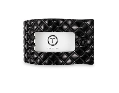 Teleties™ Quilted Flat Rectangle Hair Clip | Jet Black