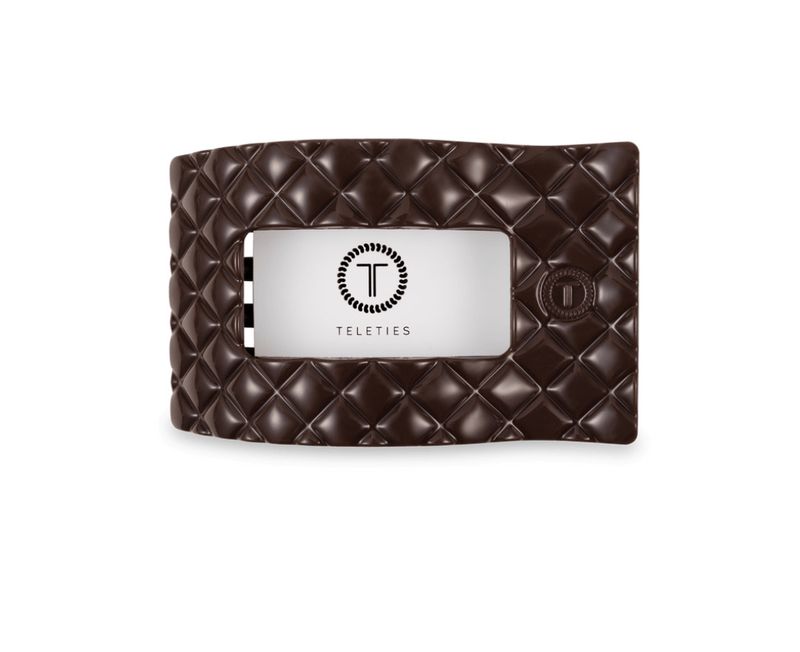 Teleties™ Quilted Flat Rectangle Hair Clip | Truly Taupe