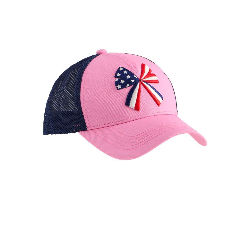 Bow Flag Trucker Hat | Pink