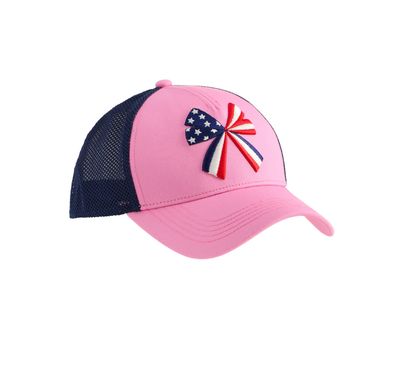 Bow Flag Trucker Hat | Pink