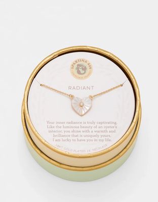 SLV Necklace 18" Radiant/Mother of Pearl Heart