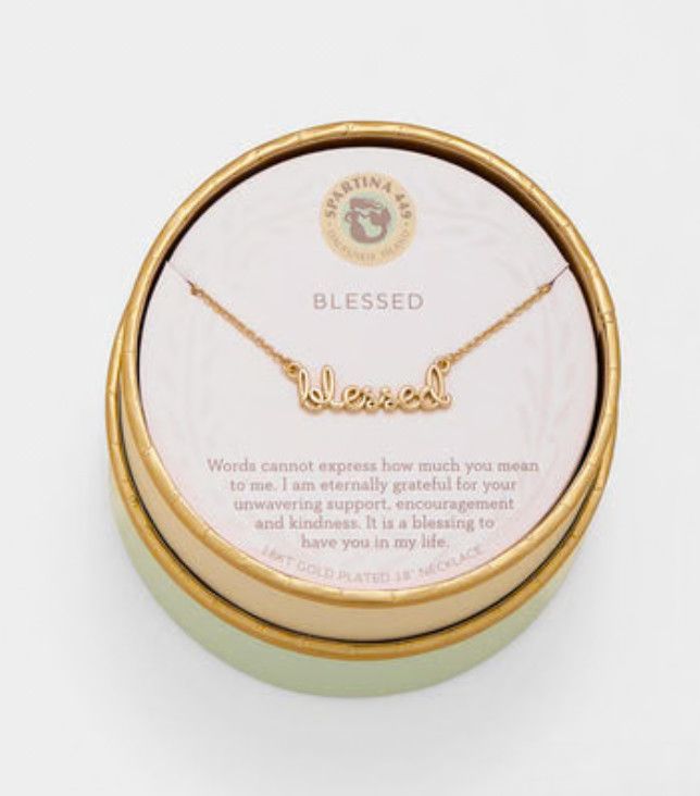 SLV Necklace 18" Blessed/Script, Color: Gold