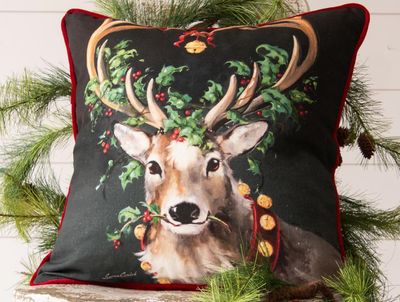Reindeer with Bell Pillow