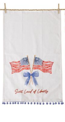 Land of Liberty Flag Bow Tea Towel