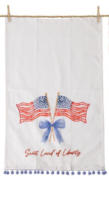 Land of Liberty Flag Bow Tea Towel