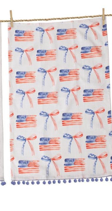 Bows &amp; Flags Tea Towel