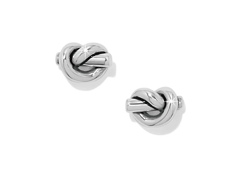 Interlok Single Knot Mini Earrings Silver