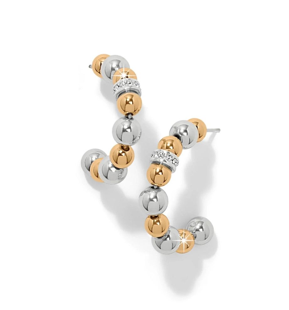 Meridian Petite Station Two Tone Hoop Earrings