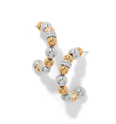 Meridian Petite Station Two Tone Hoop Earrings