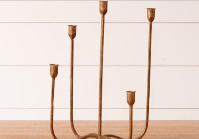 Brass Hand Forged Metal Candelabra