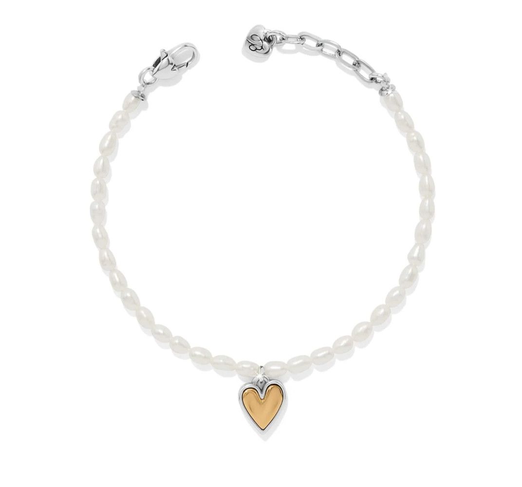 Cascade Embrace Pearl Heart Bracelet