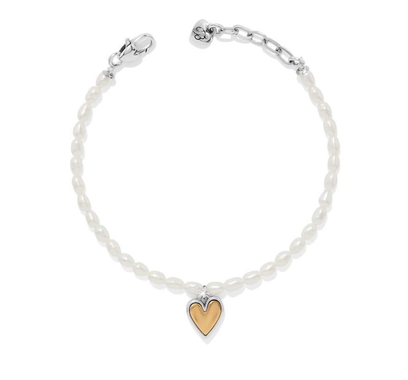 Cascade Embrace Pearl Heart Bracelet