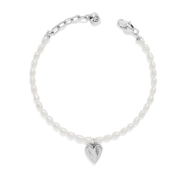 Cascade Embrace Pearl Heart Bracelet
