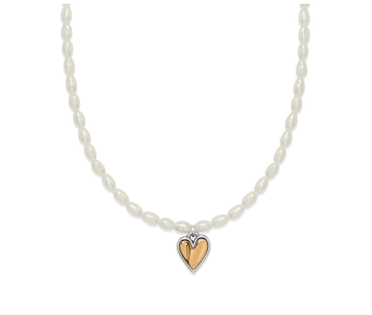 Cascade Embrace Pearl Heart Necklace
