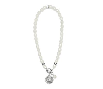 Token Charm Pearl Necklace