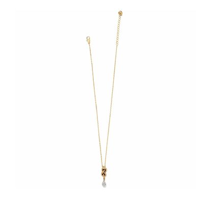 Interlok Single Knot Drop Necklace Two Tone
