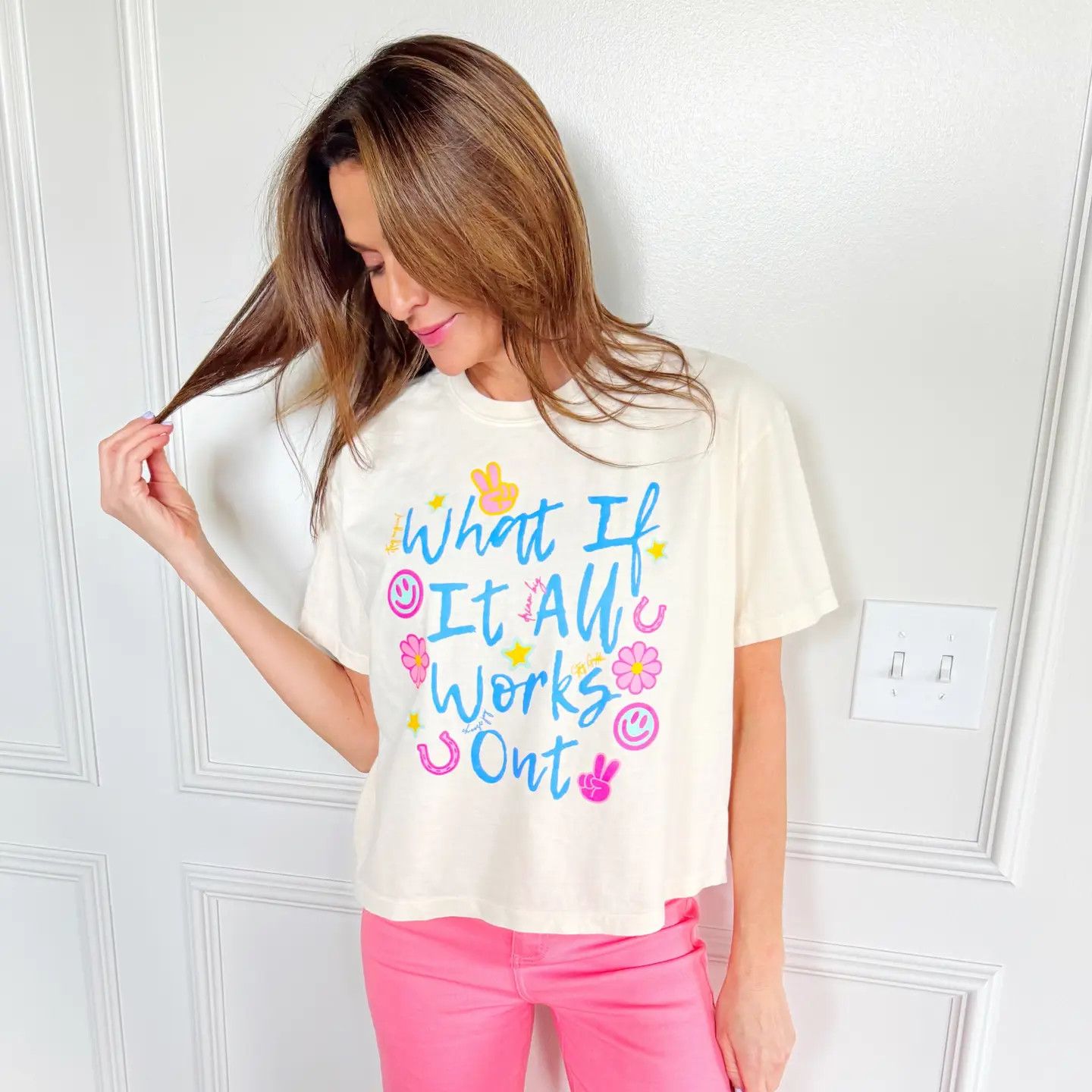 What If It All Works Out Cropped Tee, Size: S