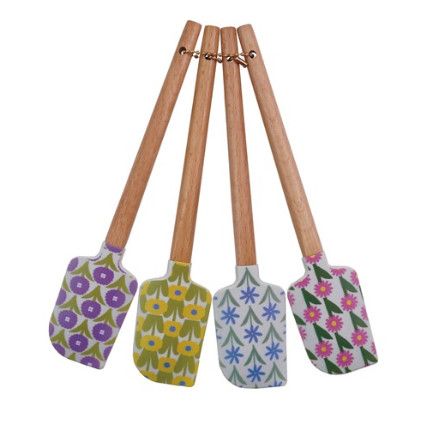 Floral Pattern Spatula Set of 4