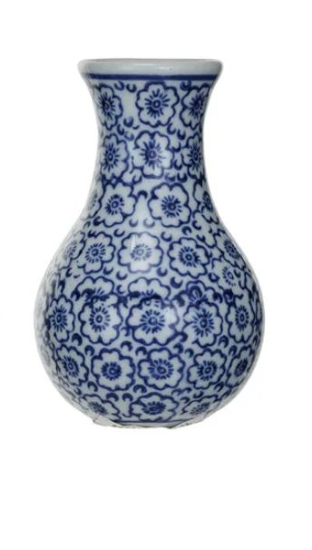 Hand-stamped Stoneware Bud Vase | Floral Mosaic