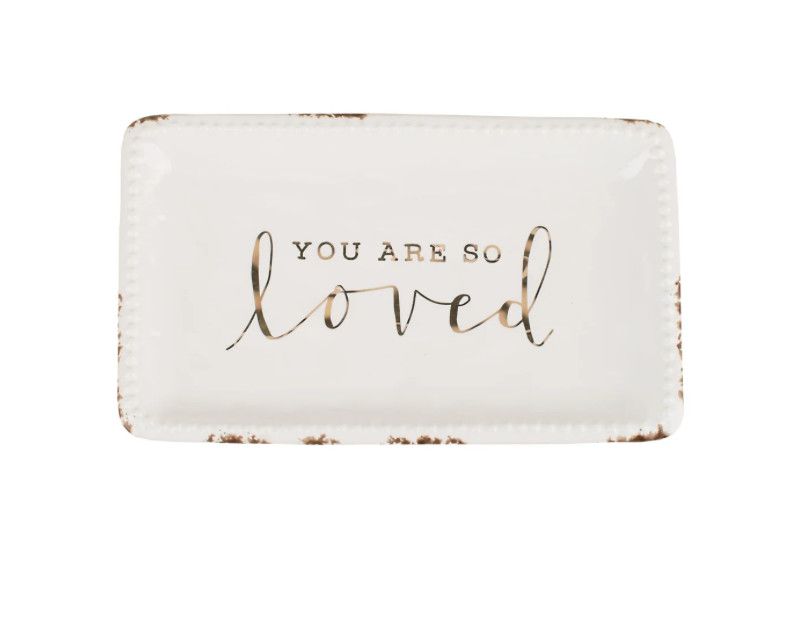 You Are So Loved Gold Letter Trinket Tray