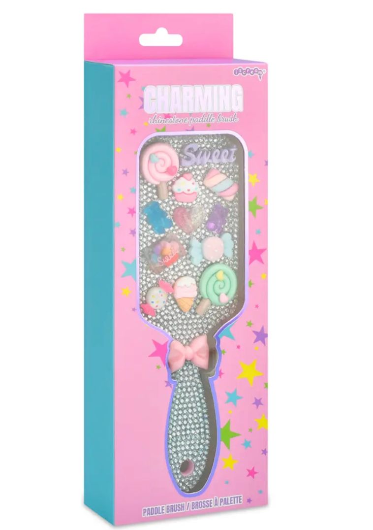 Charming Rhinestone Paddle Brush