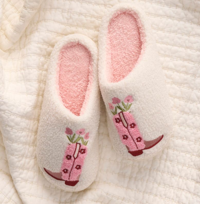 Fuzzy Cowgirl Slippers