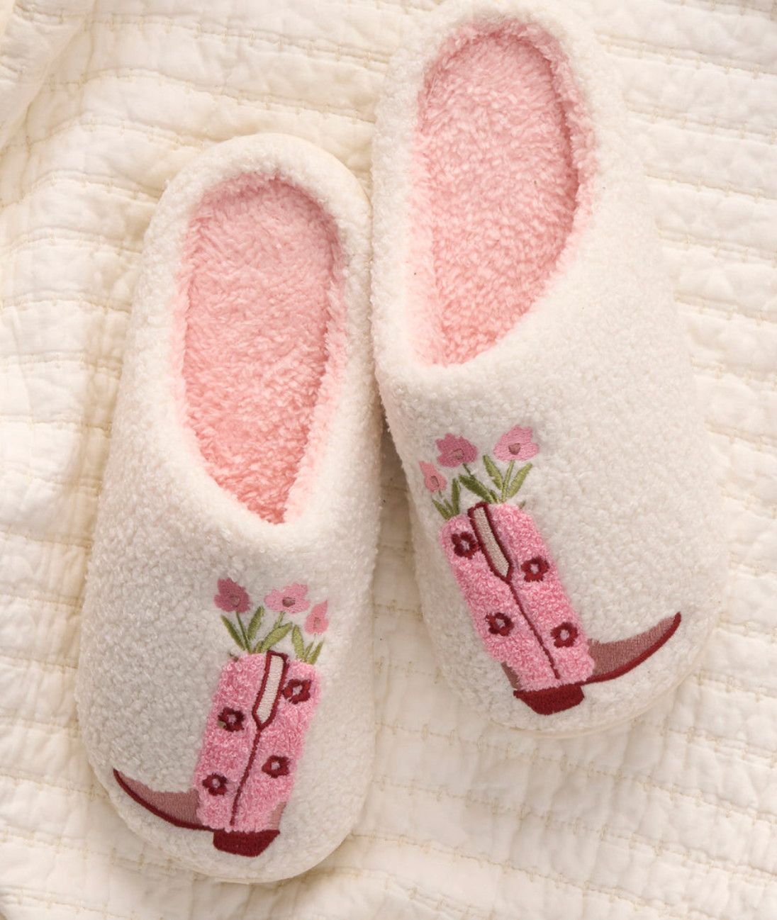 Fuzzy Cowgirl Slippers, Size: S/M