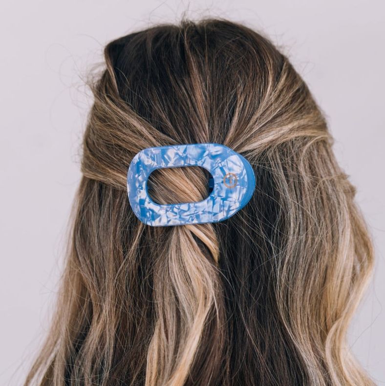 Teleties™ Flat Round Hair Clip | Blue Lagoon