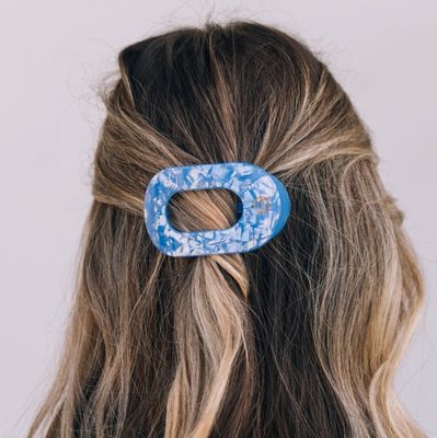 Teleties™ Flat Round Hair Clip | Blue Lagoon