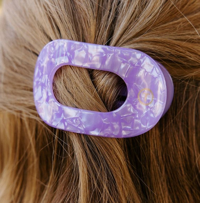 Teleties™ Flat Round Hair Clip | Lavender Mist