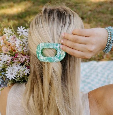 Teleties™ Flat Round Hair Clip | Spring Splash