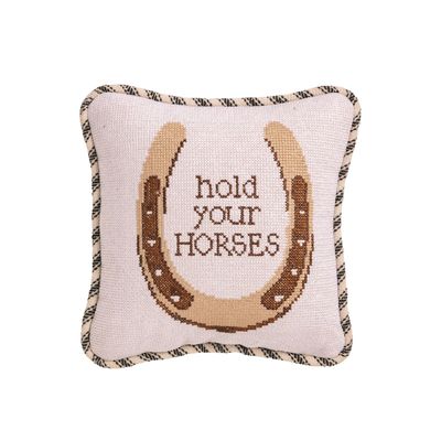 Hold Your Horses Needlepoint Pillow