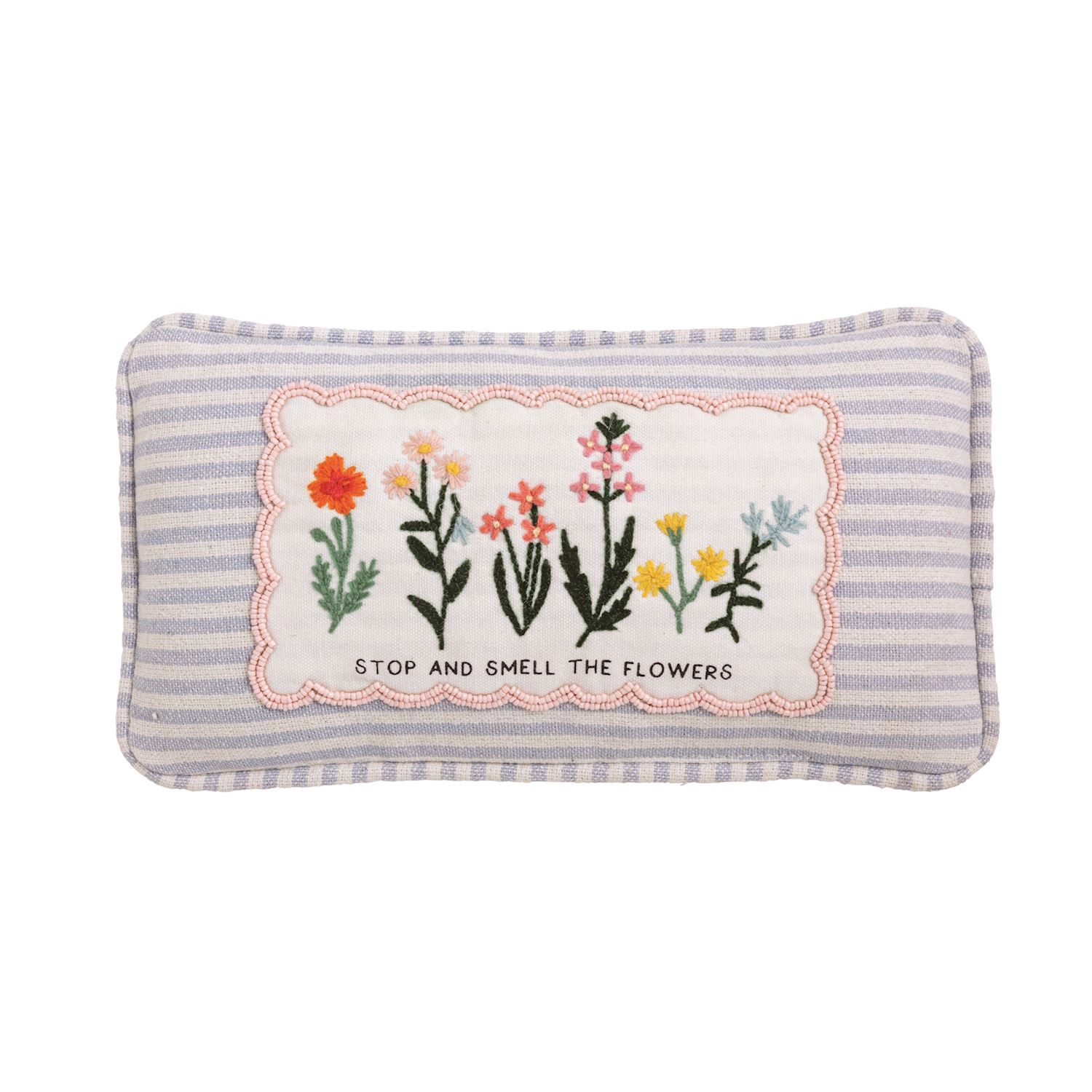 Stop &amp; Smell the Flowers Embellished Pillow