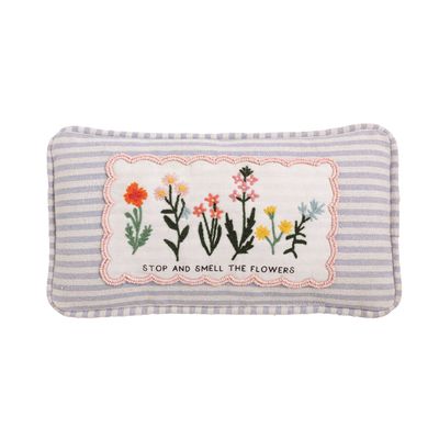 Stop &amp; Smell the Flowers Embellished Pillow