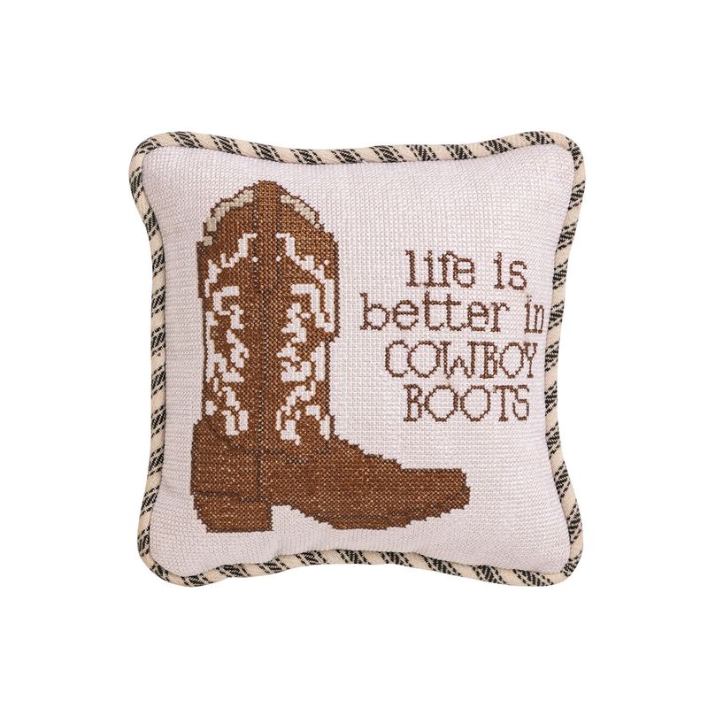 Life is Better in Cowboy Boots Needlepoint Pillow