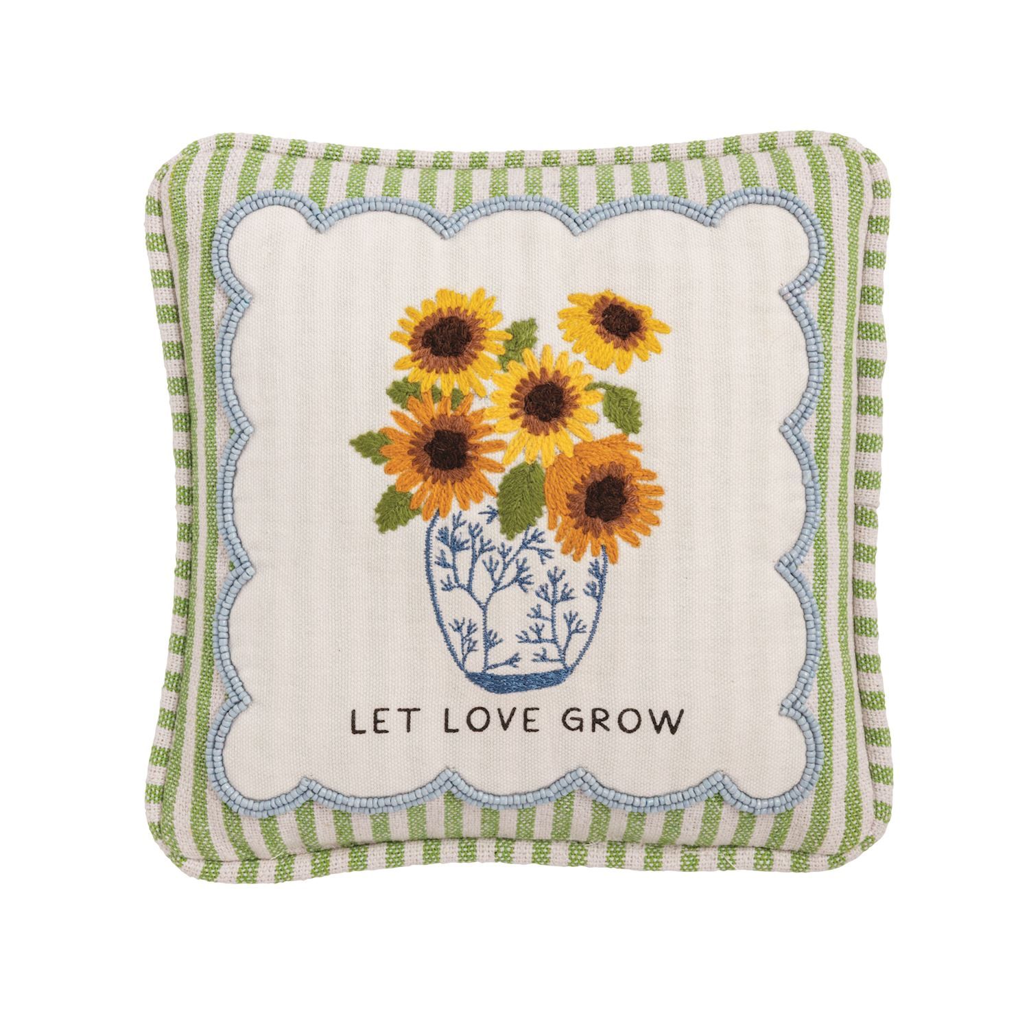 Let Love Grow Embellished Pillow