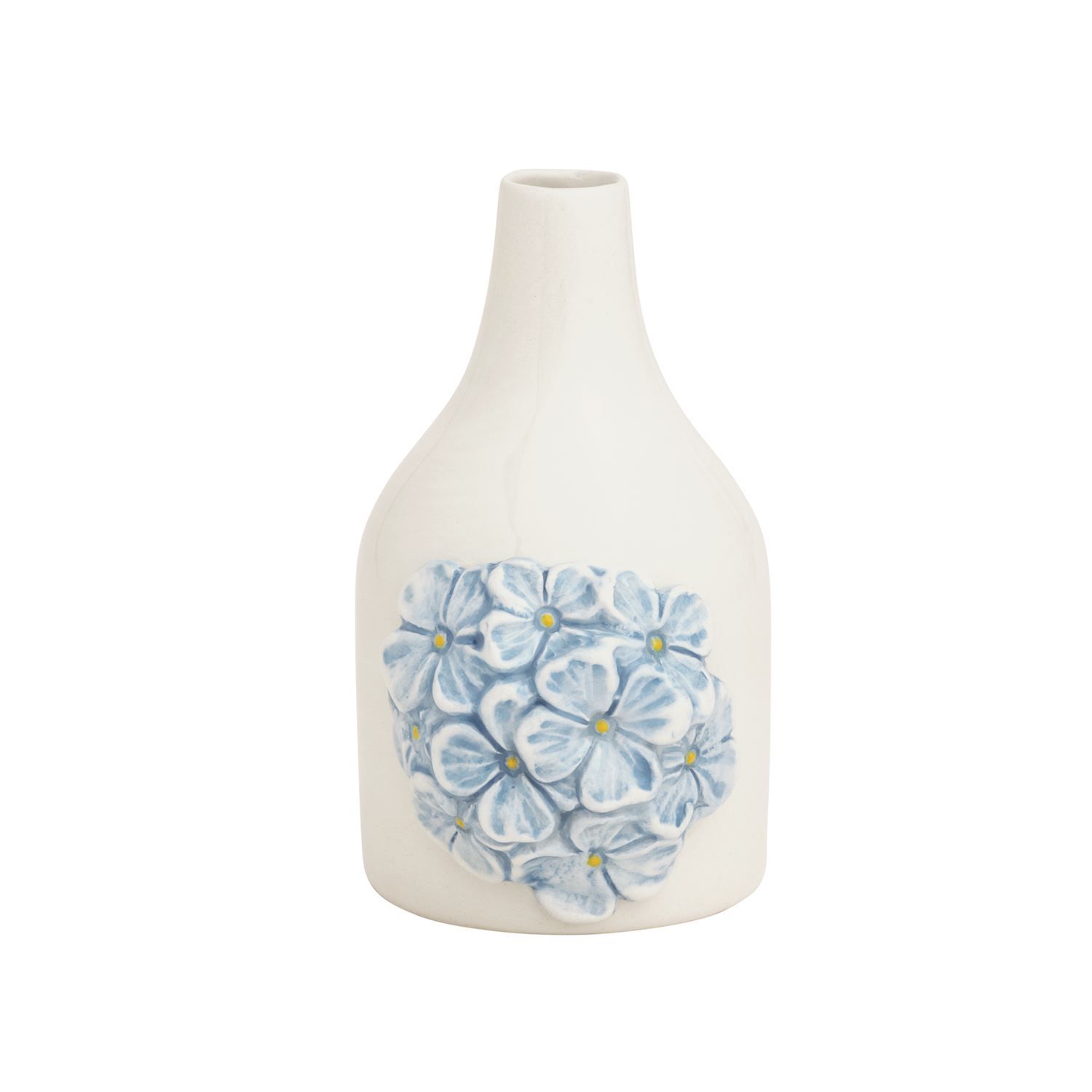 Handpainted Ceramic Vase with Hydrangea