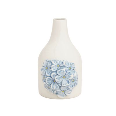 Handpainted Ceramic Vase with Hydrangea